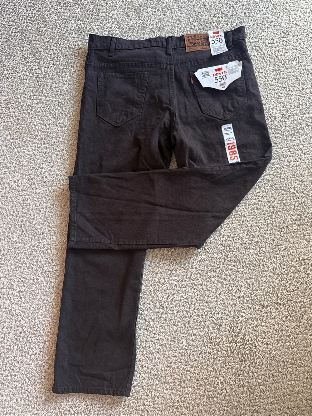 NWT Levi's Dark Brown 550 Relaxed Straight Jeans